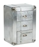 Aerospace Tarnished Silver Metal 3 Drawer Side Unit